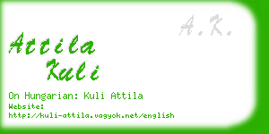 attila kuli business card